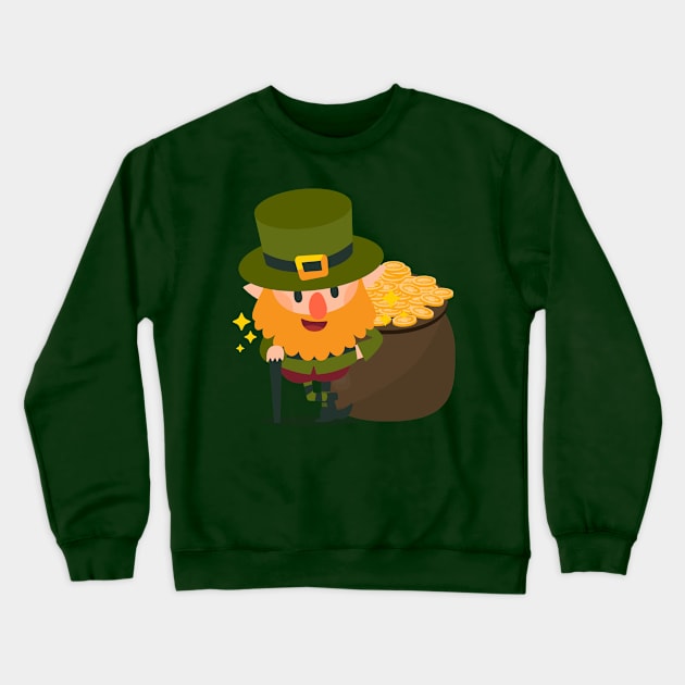 Goblin St. Patrick's Day Gold Pot Gift Ireland Crewneck Sweatshirt by Littlelimehead